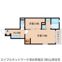 静岡県静岡市清水区吉川(アパート)の賃貸物件105の間取り