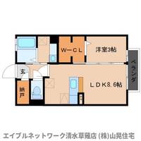 静岡県静岡市清水区草薙(アパート)の賃貸物件105の間取り