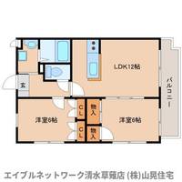 静岡県静岡市清水区草薙杉道2丁目(マンション)の賃貸物件303の間取り