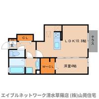 静岡県静岡市清水区鳥坂(アパート)の賃貸物件102の間取り