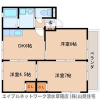 静岡県静岡市清水区鳥坂(アパート)の賃貸物件101の間取り