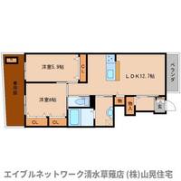 静岡県静岡市清水区長崎(アパート)の賃貸物件105の間取り
