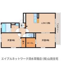 静岡県静岡市清水区長崎(アパート)の賃貸物件の間取り