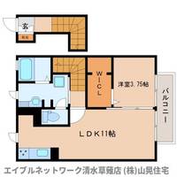 静岡県静岡市清水区長崎(アパート)の賃貸物件202の間取り