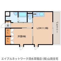 静岡県静岡市清水区七ツ新屋(マンション)の賃貸物件201の間取り