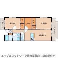 静岡県静岡市清水区馬走(マンション)の賃貸物件101の間取り