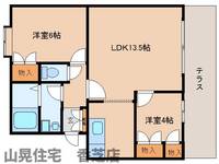 奈良県香芝市畑4丁目(マンション)の賃貸物件102の間取り