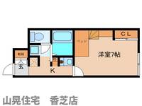 奈良県香芝市五位堂5丁目(アパート)の賃貸物件103の間取り