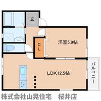 奈良県桜井市大字桜井(アパート)の賃貸物件101の間取り