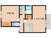奈良県天理市田井庄町(アパート)の賃貸物件の間取り