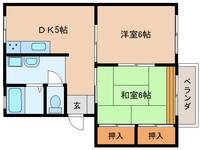 奈良県天理市田井庄町(アパート)の賃貸物件の間取り