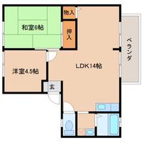 大阪府四條畷市田原台3丁目(アパート)の賃貸物件201の間取り