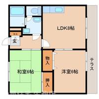 奈良県生駒市西松ケ丘(アパート)の賃貸物件103の間取り