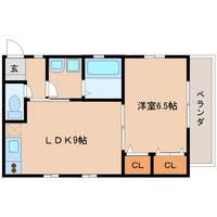 奈良県生駒市辻町(アパート)の賃貸物件201の間取り