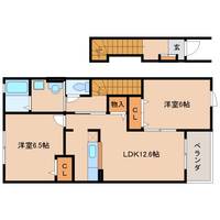 奈良県生駒市小明町(アパート)の賃貸物件201の間取り