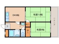 奈良県生駒市東菜畑1丁目(マンション)の賃貸物件208の間取り