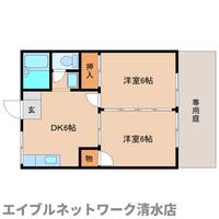 静岡県静岡市清水区追分2丁目(アパート)の賃貸物件の間取り