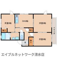 静岡県静岡市清水区春日1丁目(アパート)の賃貸物件の間取り