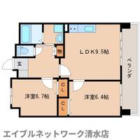 静岡県静岡市清水区北矢部町1丁目(マンション)の賃貸物件の間取り