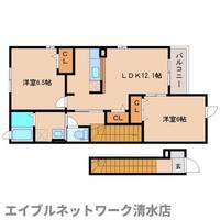 静岡県静岡市清水区北脇(アパート)の賃貸物件の間取り