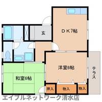 静岡県静岡市清水区北脇(アパート)の賃貸物件の間取り