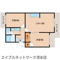 静岡県静岡市清水区駒越中1丁目(マンション)の賃貸物件の間取り