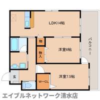 静岡県静岡市清水区堂林1丁目(マンション)の賃貸物件の間取り