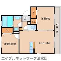 静岡県静岡市清水区西久保(アパート)の賃貸物件の間取り