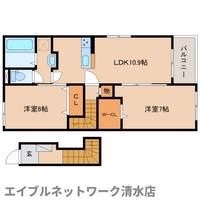 静岡県静岡市清水区三保(アパート)の賃貸物件の間取り
