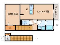 奈良県大和郡山市北郡山町(アパート)の賃貸物件の間取り