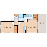 奈良県大和郡山市泉原町(アパート)の賃貸物件の間取り