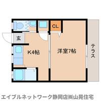 静岡県静岡市葵区沓谷1丁目(アパート)の賃貸物件の間取り