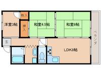 奈良県天理市川原城町(マンション)の賃貸物件の間取り