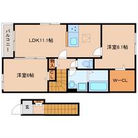 奈良県大和郡山市額田部北町(アパート)の賃貸物件の間取り