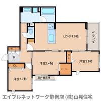 静岡県静岡市葵区八千代町(マンション)の賃貸物件の間取り