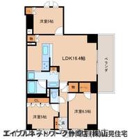 静岡県静岡市葵区常磐町2丁目(マンション)の賃貸物件の間取り
