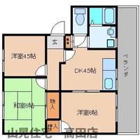 奈良県五條市野原西2丁目(アパート)の賃貸物件の間取り