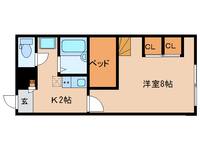 奈良県奈良市押熊町(アパート)の賃貸物件の間取り