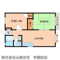 奈良県奈良市学園大和町1丁目(アパート)の賃貸物件の間取り