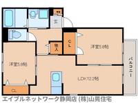 静岡県静岡市葵区羽鳥5丁目(アパート)の賃貸物件の間取り