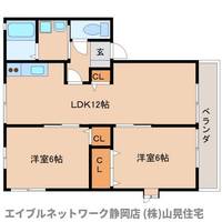 静岡県静岡市葵区大岩2丁目(アパート)の賃貸物件201の間取り