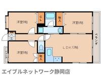 静岡県静岡市葵区平和1丁目(マンション)の賃貸物件の間取り