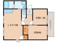 奈良県奈良市七条1丁目(アパート)の賃貸物件の間取り
