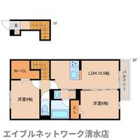 静岡県静岡市清水区弥生町(アパート)の賃貸物件の間取り