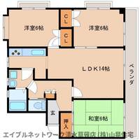 静岡県静岡市清水区草薙一里山(マンション)の賃貸物件105の間取り