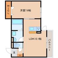 奈良県奈良市高畑町(アパート)の賃貸物件の間取り