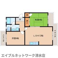 静岡県静岡市清水区蜂ヶ谷(マンション)の賃貸物件の間取り