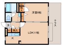 奈良県奈良市大安寺5丁目(アパート)の賃貸物件の間取り