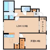 奈良県大和郡山市額田部北町(アパート)の賃貸物件の間取り