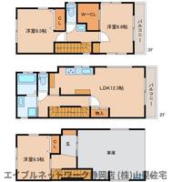 静岡県静岡市葵区浅間町1丁目(一戸建)の賃貸物件の間取り